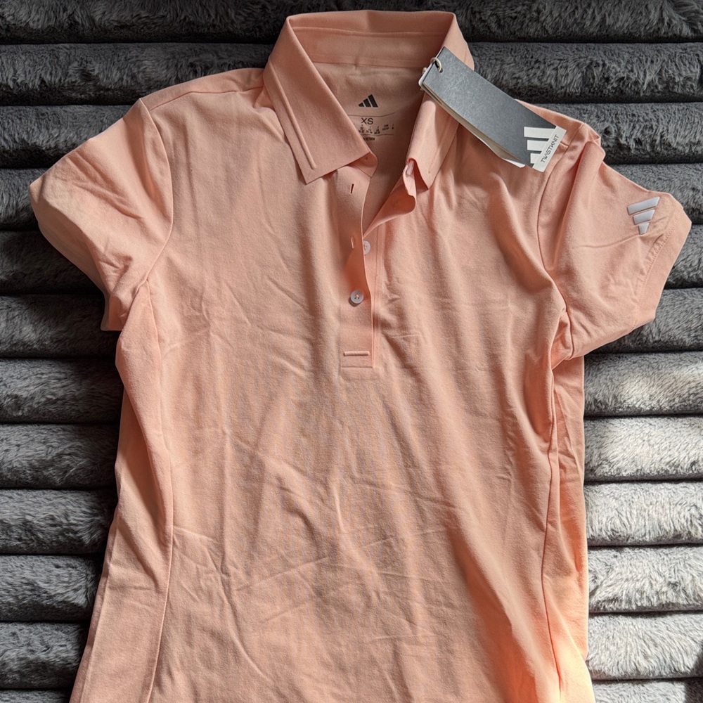 Adidas Women's Light Orange Button Down Shirt
